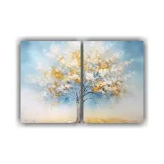 GENERICO - Pintura Cuadro Vanguardia Árbol Azul Con Hojas 60x40 Cm