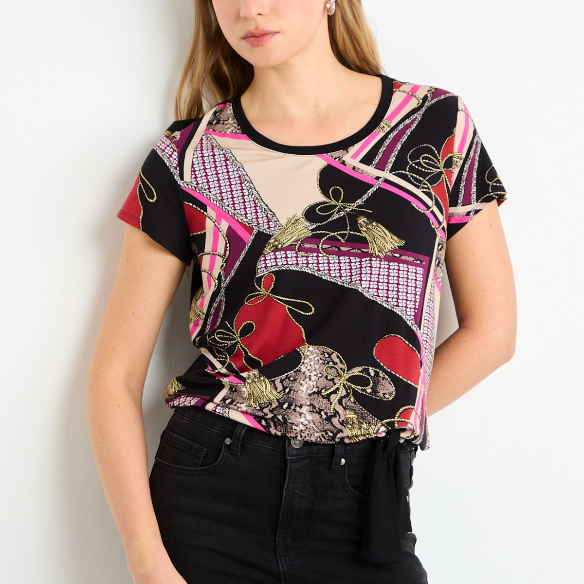 ASH - Polera Manga Corta Mujer Negro Ash