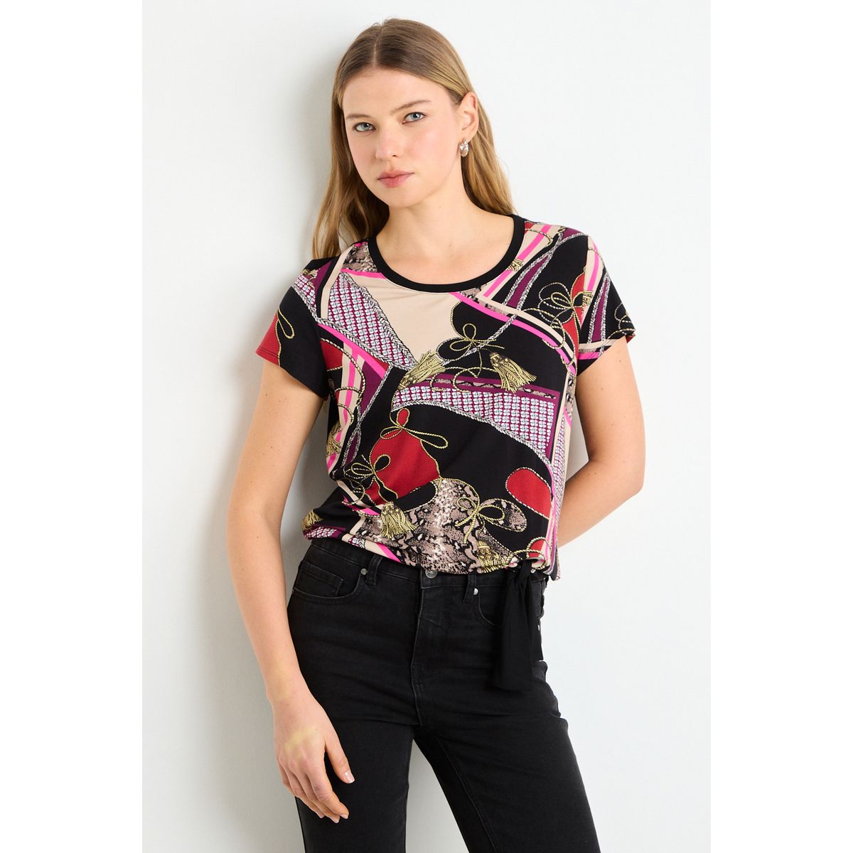 ASH - Polera Manga Corta Mujer Negro Ash
