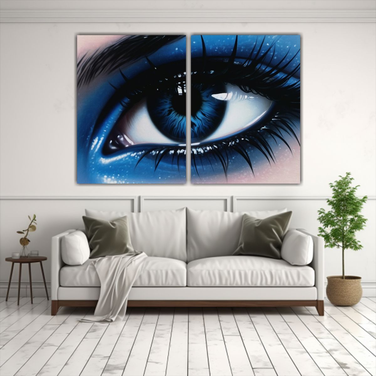 GENERICO - Cuadro Tela Canvas Esquema Arte Aerógrafo Ojos 60x40 Cm