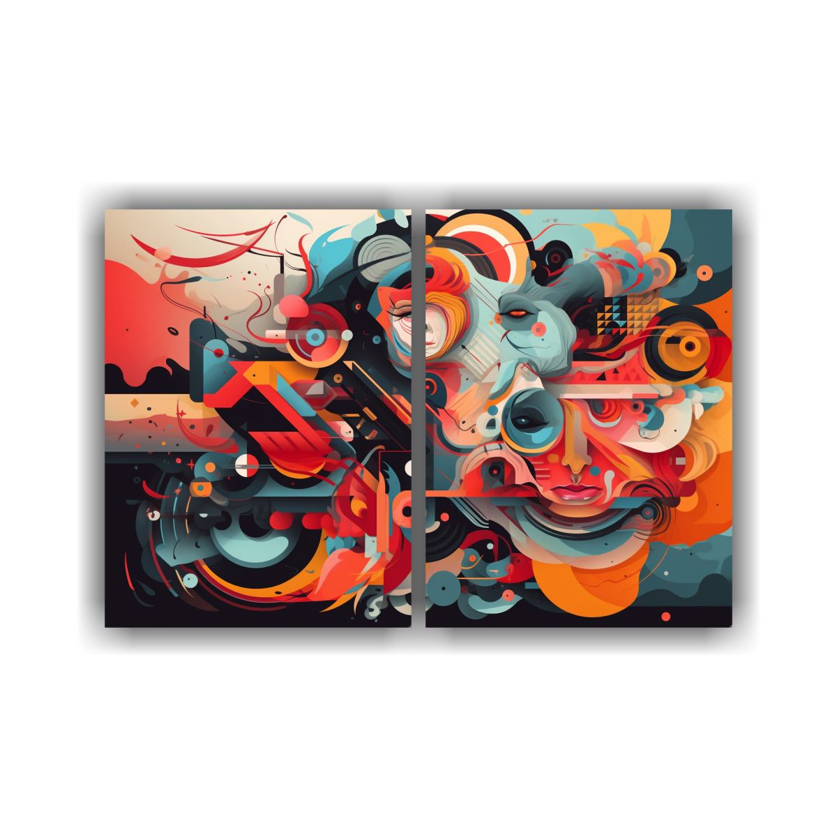 GENERICO - Pinturas Abstractas En Lienzo Con Movimiento Y 60x45 Cm