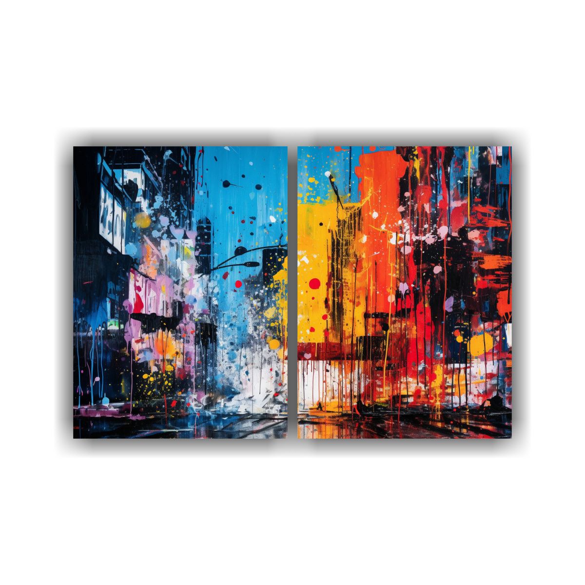 GENERICO - Cuadros Decorativos Formas Dinámicas Y Colores 60x45 Cm