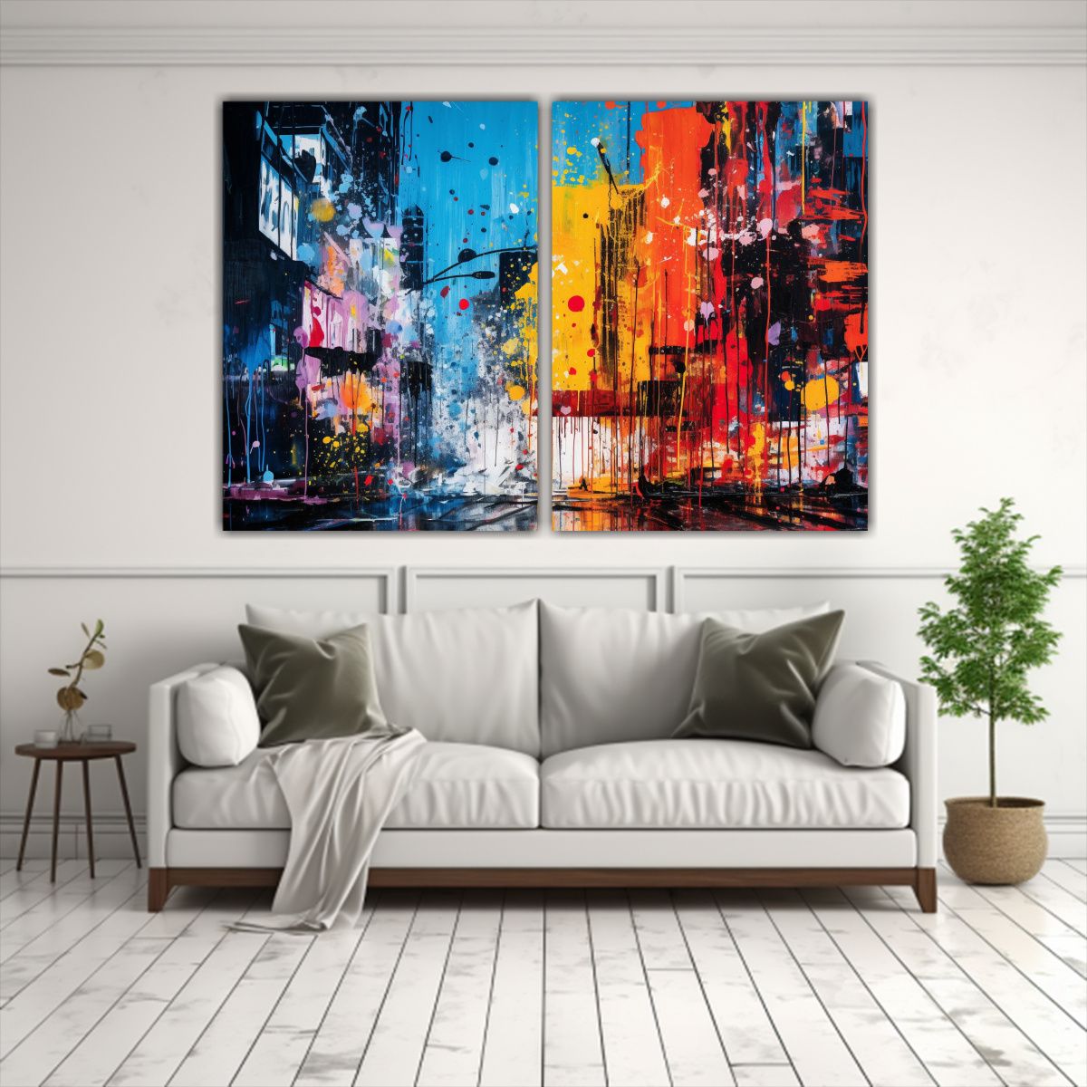 GENERICO - Cuadros Decorativos Formas Dinámicas Y Colores 60x45 Cm