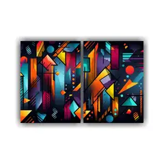 GENERICO - Cuadros Abstractos Geométricos Inspirados En El 60x40 Cm