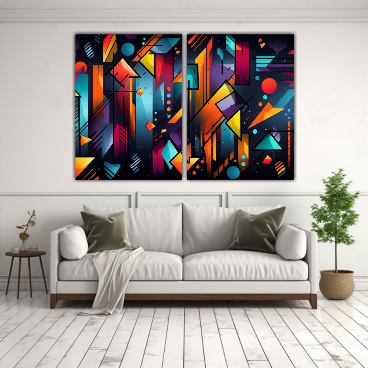GENERICO - Cuadros Abstractos Geométricos Inspirados En El 60x40 Cm
