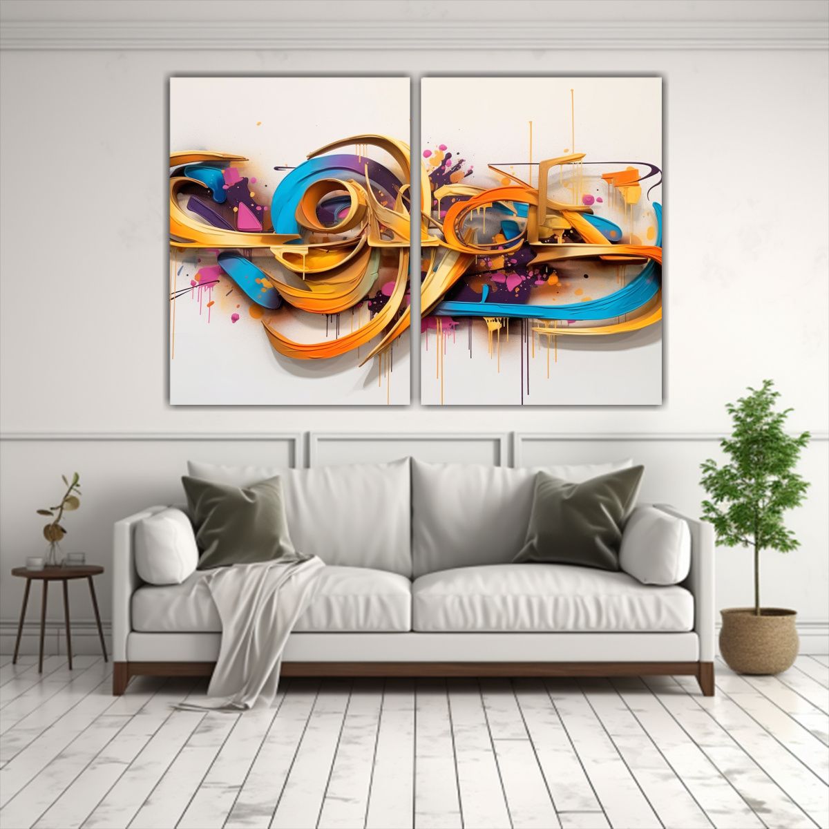 GENERICO - Conjunto Arte De Pared Creativa Mural Spray 60x40 Cm