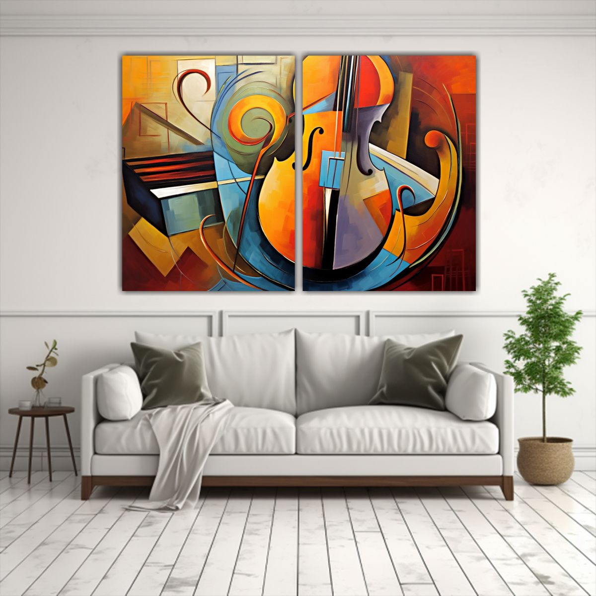 GENERICO - Pintura Moderna Composición Exclusiva Música En 60x40 Cm