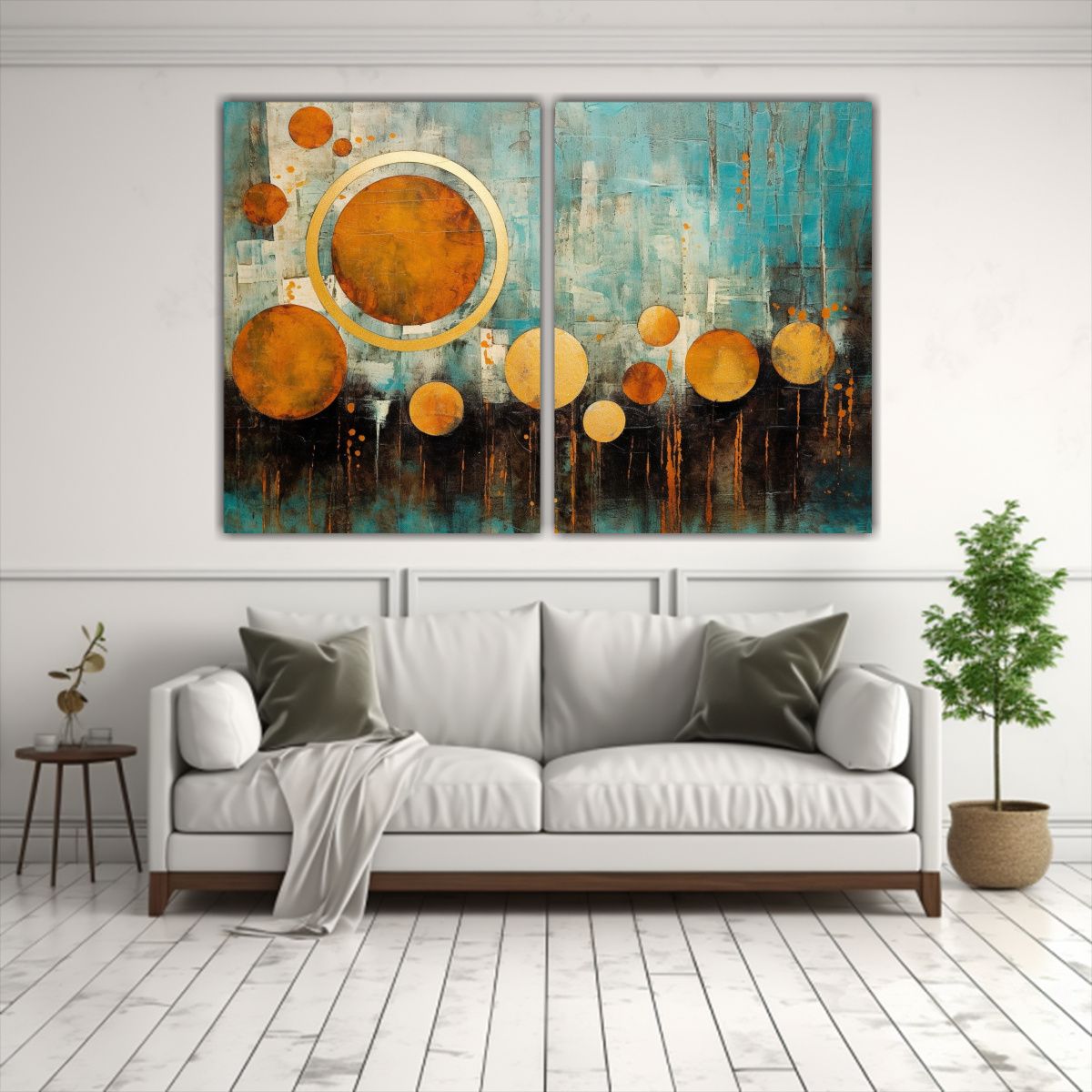GENERICO - Cuadros Decorativos En Azul Y Negro En Estilo 60x45 Cm