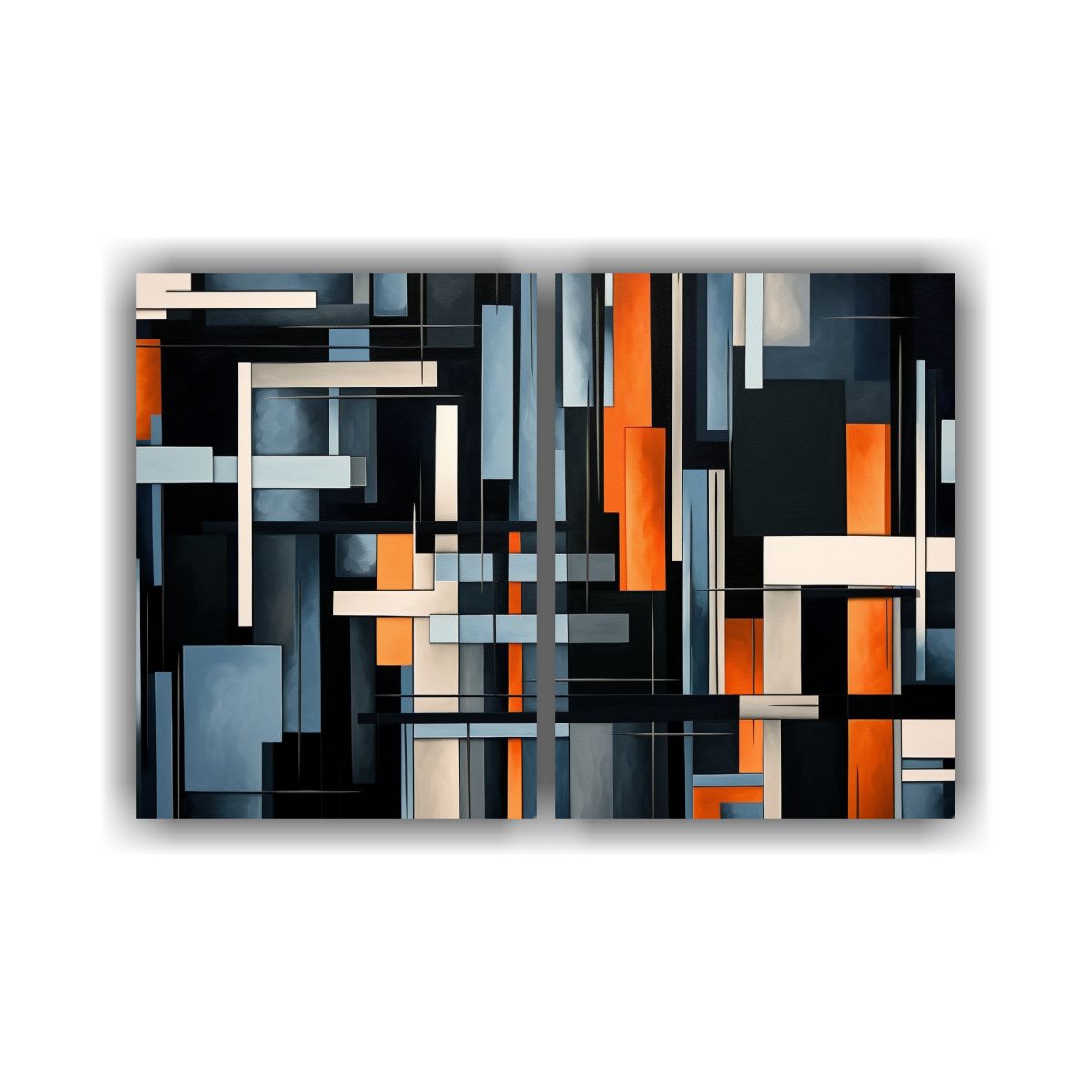 GENERICO - Cuadros Abstractos Geometricos Con Formas Grandes 60x45 Cm