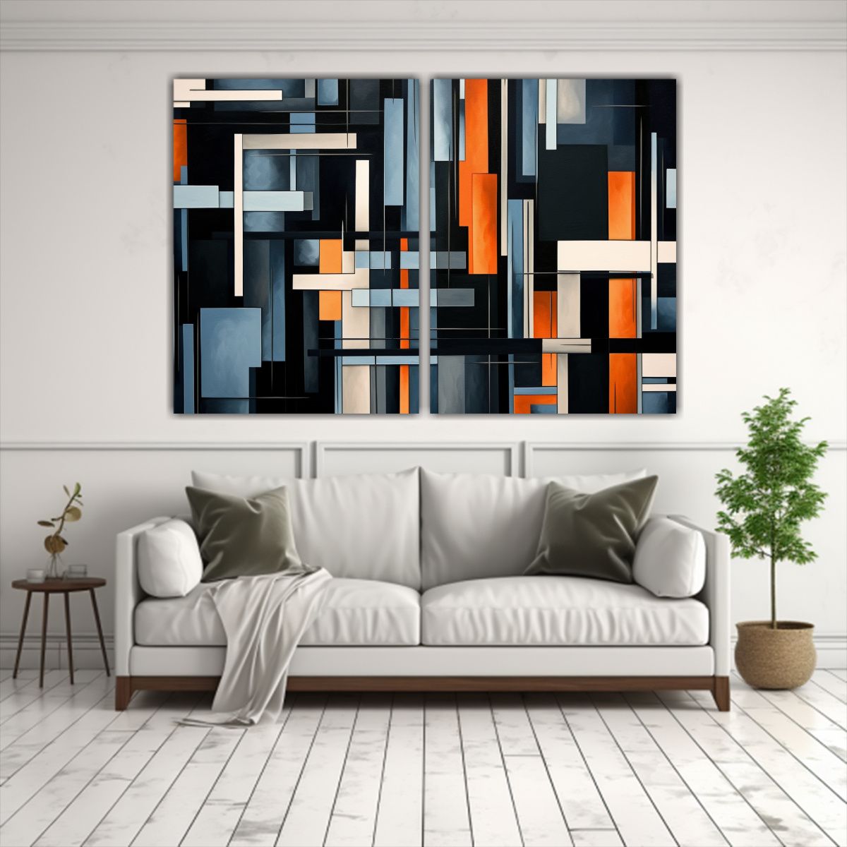 GENERICO - Cuadros Abstractos Geometricos Con Formas Grandes 60x45 Cm