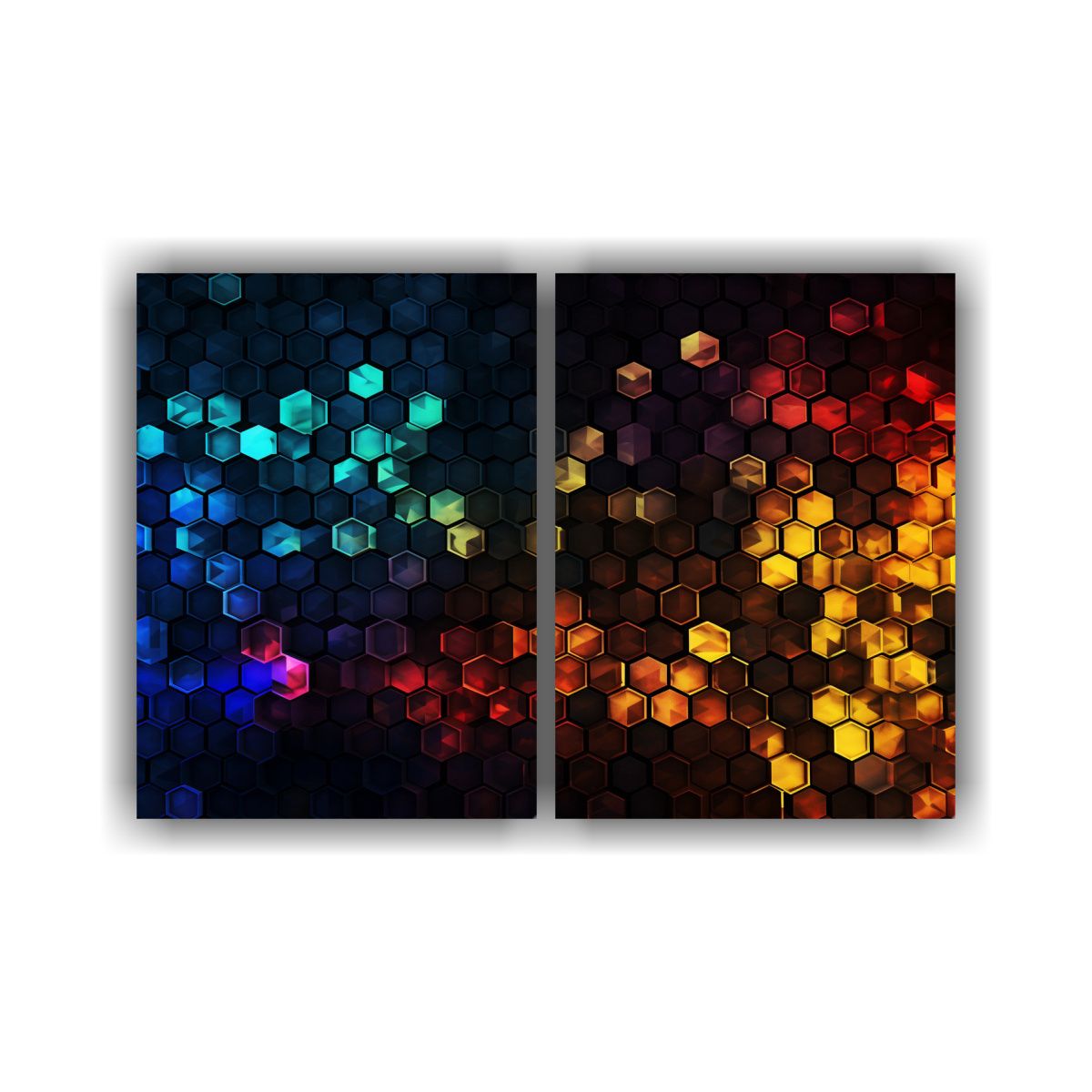 GENERICO - Cuadro Decorativo Luminoso De Mosaico Hexagonal 60x40 Cm