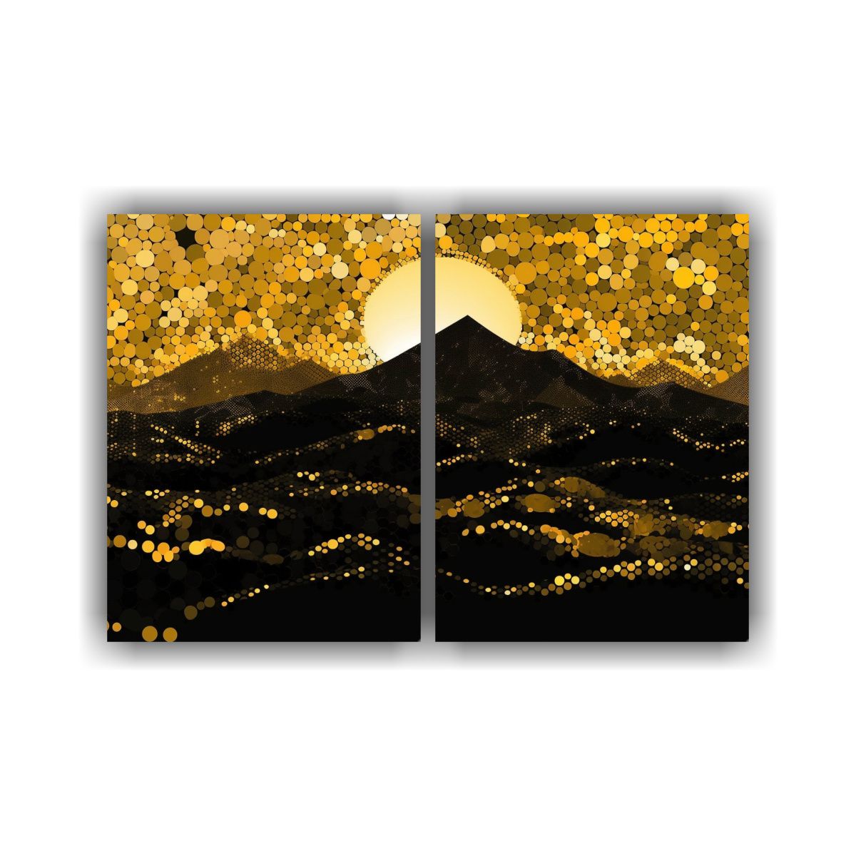 GENERICO - Pinturas De Decoración Estilo Paisaje Dorado Con 60x45 Cm