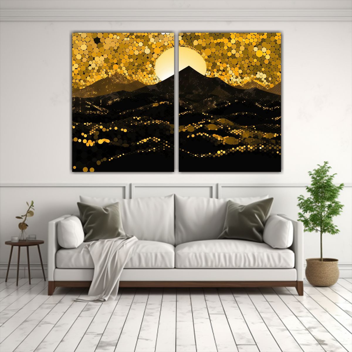 GENERICO - Pinturas De Decoración Estilo Paisaje Dorado Con 60x45 Cm