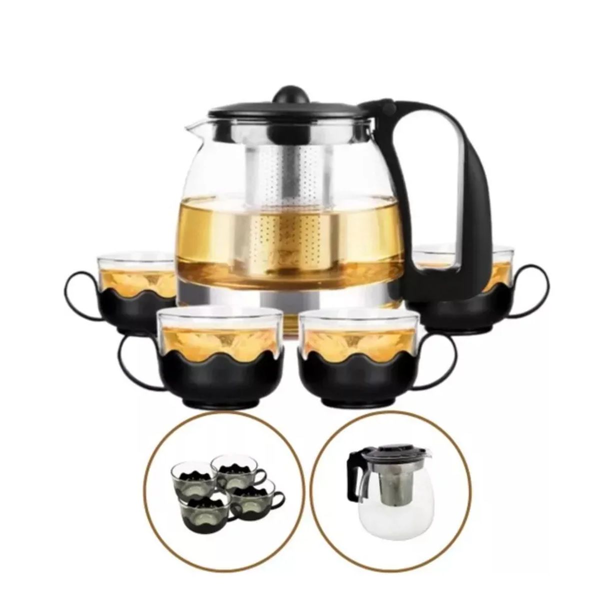 GENERICO - Set de tetera Infusor + 4 tazas