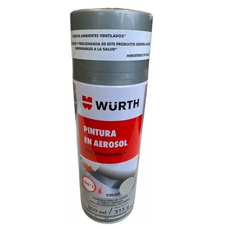 WURTH - Pintura Spray Color Gris Alta Temperatura Wurth 600 Grados