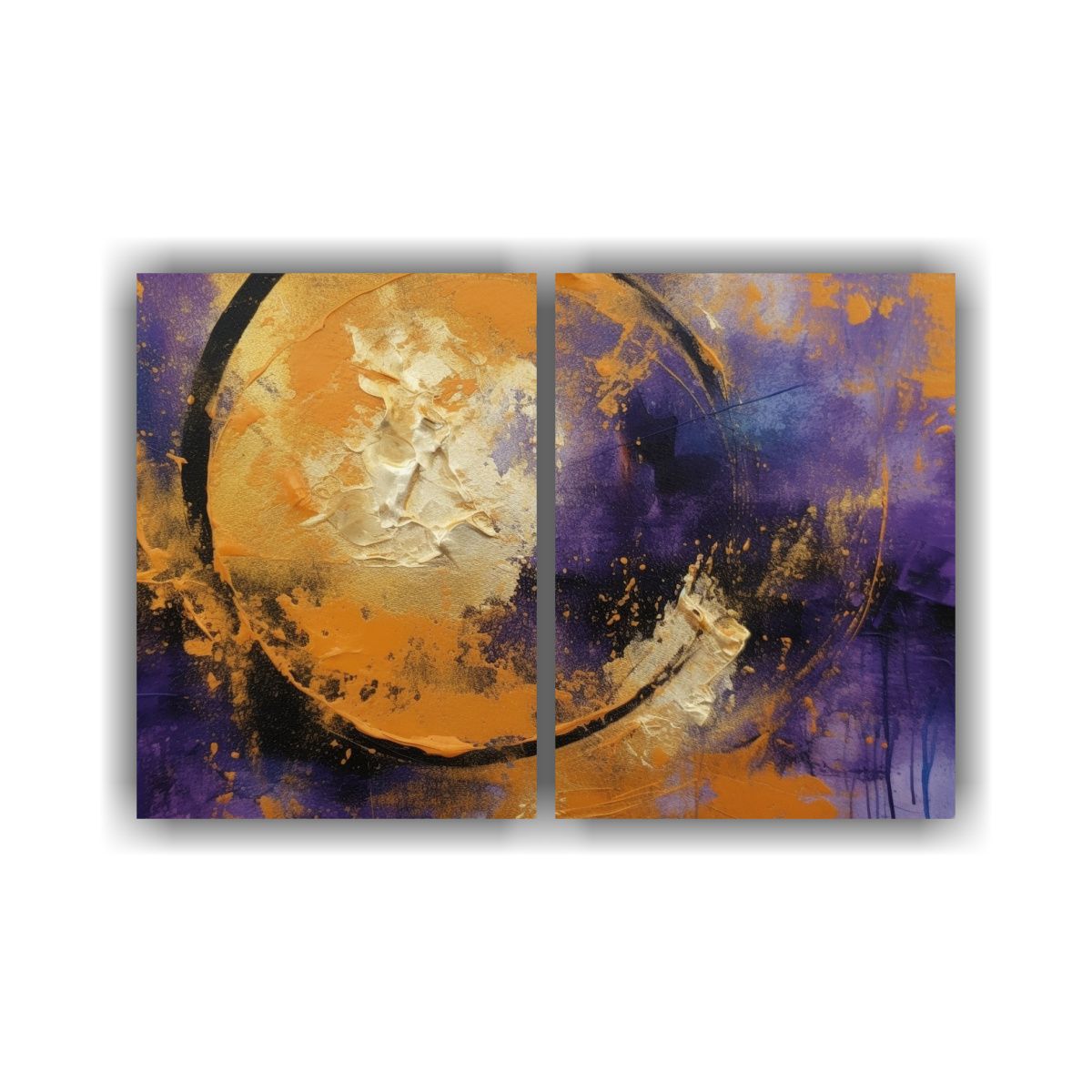 GENERICO - Pintura Abstracta Clásica Set 2 Telas En 60x40 Cm