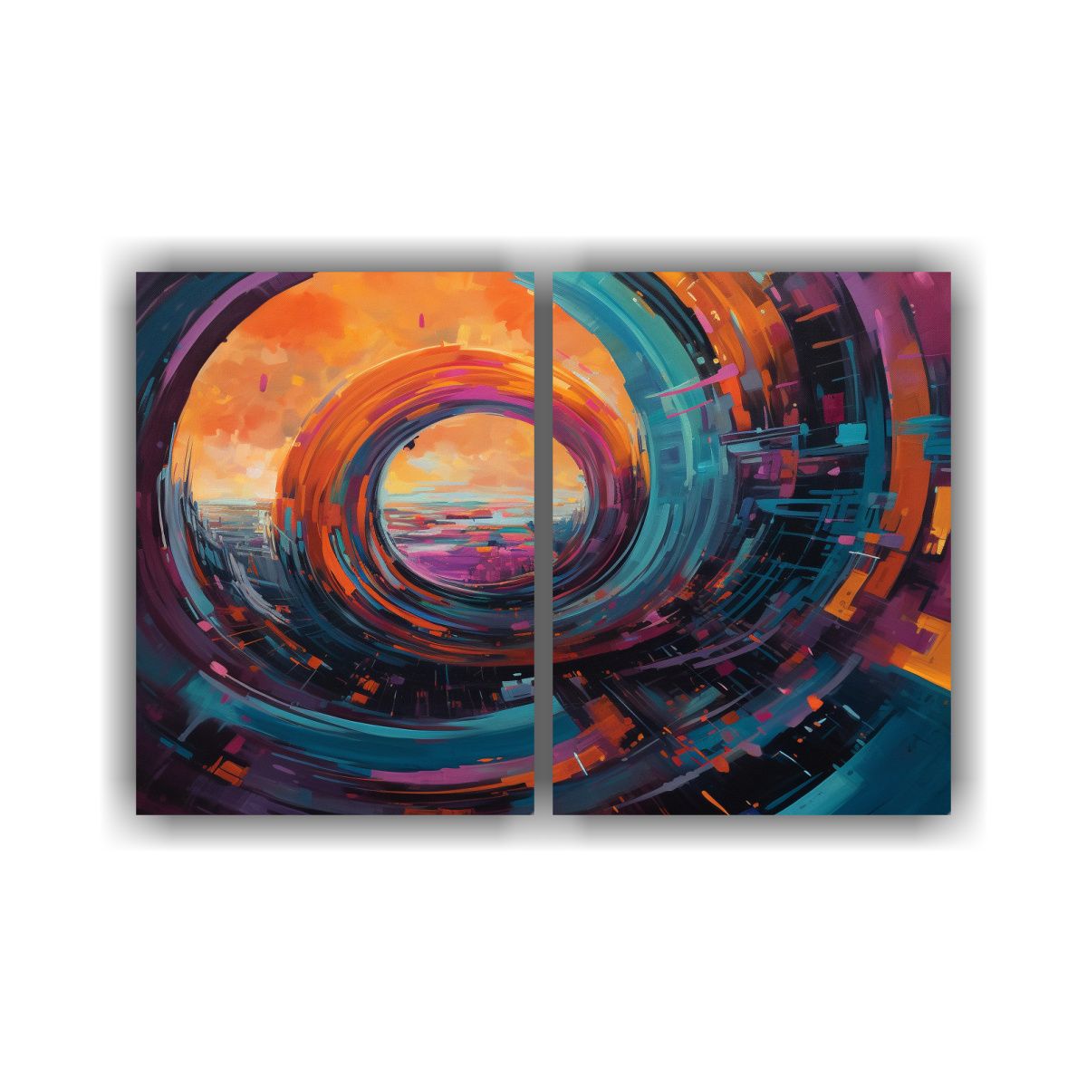 GENERICO - Cuadro Moderno Con Círculo Grande Para Decorar 60x45 Cm