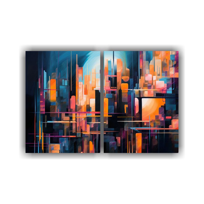 GENERICO - Pinturas De Decoración Abstracta Con Elementos 60x45 Cm