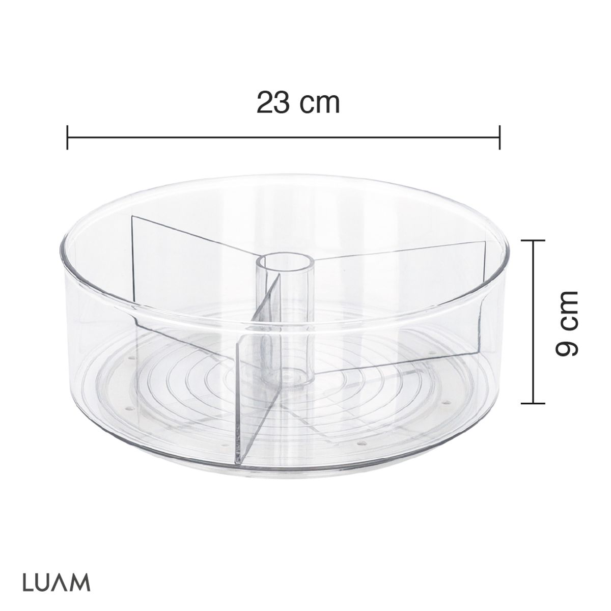 LUAM - Bandeja Giratoria Almacenamiento Redonda 23 x 9 cm Luam
