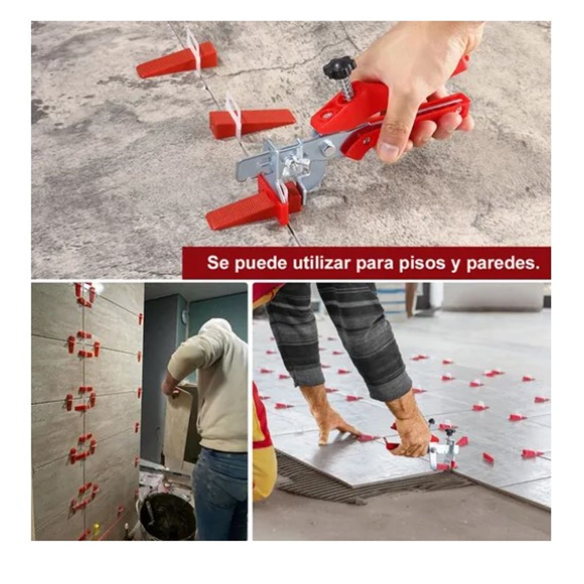 ESHOPANGIE - Kit Niveladores De Cerámico Piso 100 Cuñas + Clips + Alicate