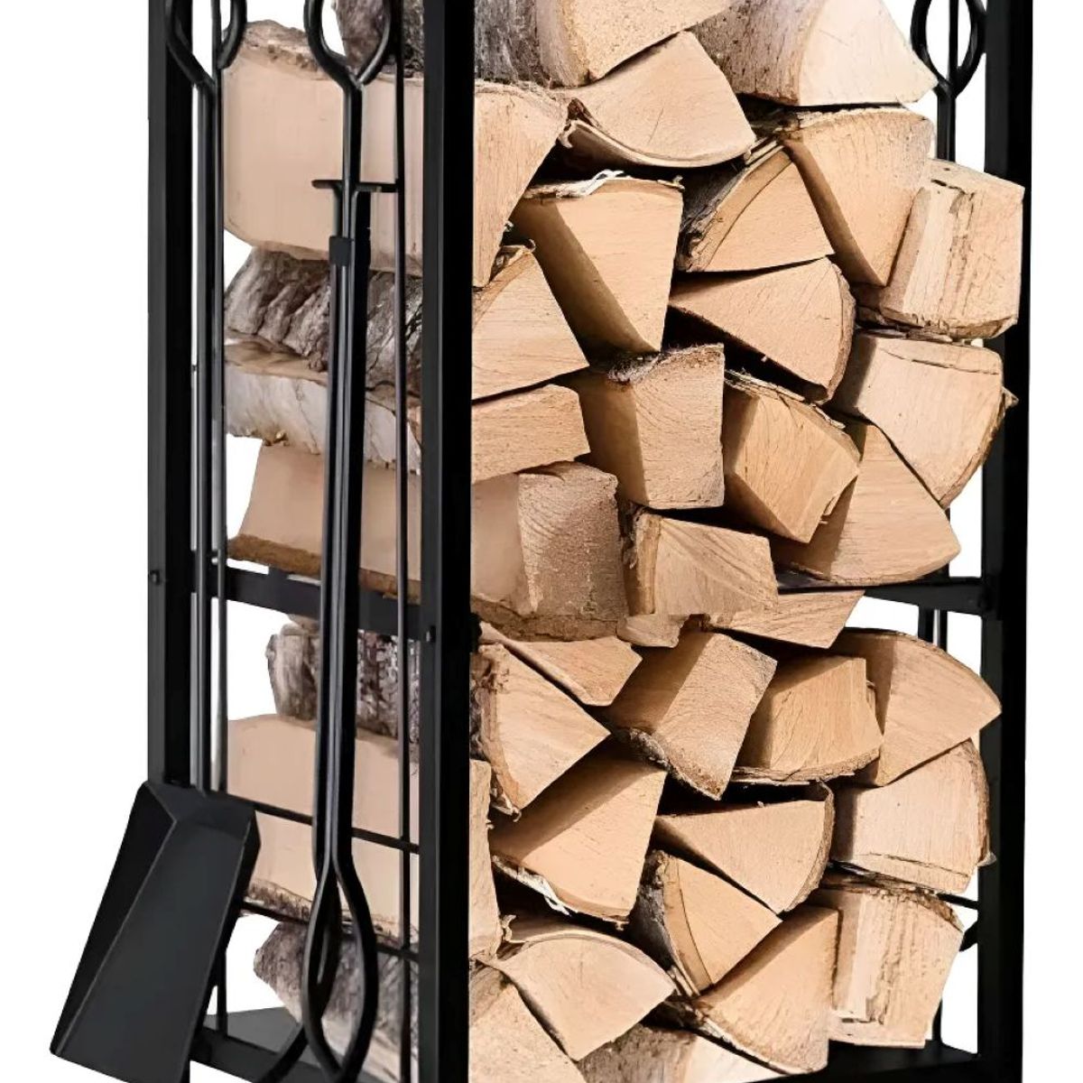 GENERICO - Leñero Doble Con Accesorios Para Chimenea