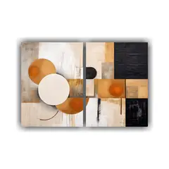 GENERICO - Pintura Abstracta Geométrica Con Textura 60x40 Cm