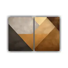 GENERICO - Cuadros Decorativos En Tonos Dorados Y Beige 60x45 Cm