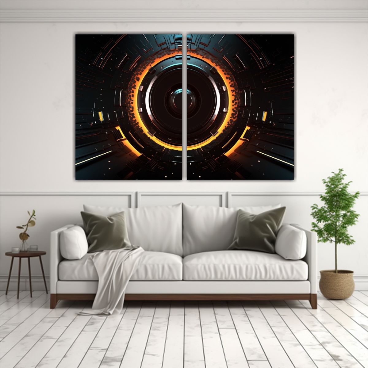 GENERICO - Banner Abstracto Futurista Con Efecto Visual En 60x40 Cm