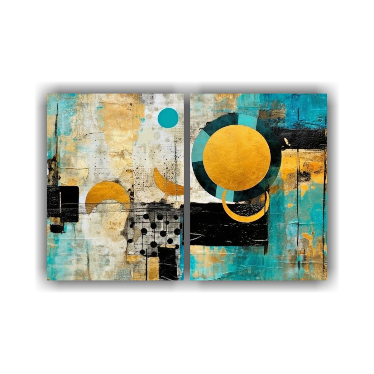 GENERICO - Pintura Abstracta En Lienzo Estilo Ge Decoración 60x40 Cm