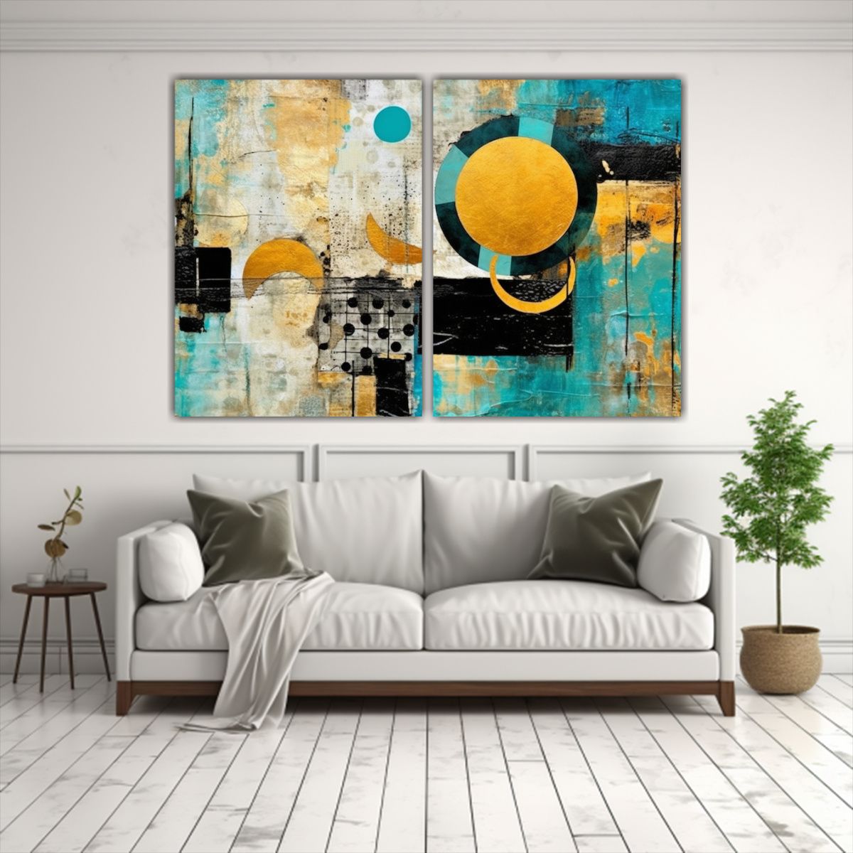 GENERICO - Pintura Abstracta En Lienzo Estilo Ge Decoración 60x40 Cm