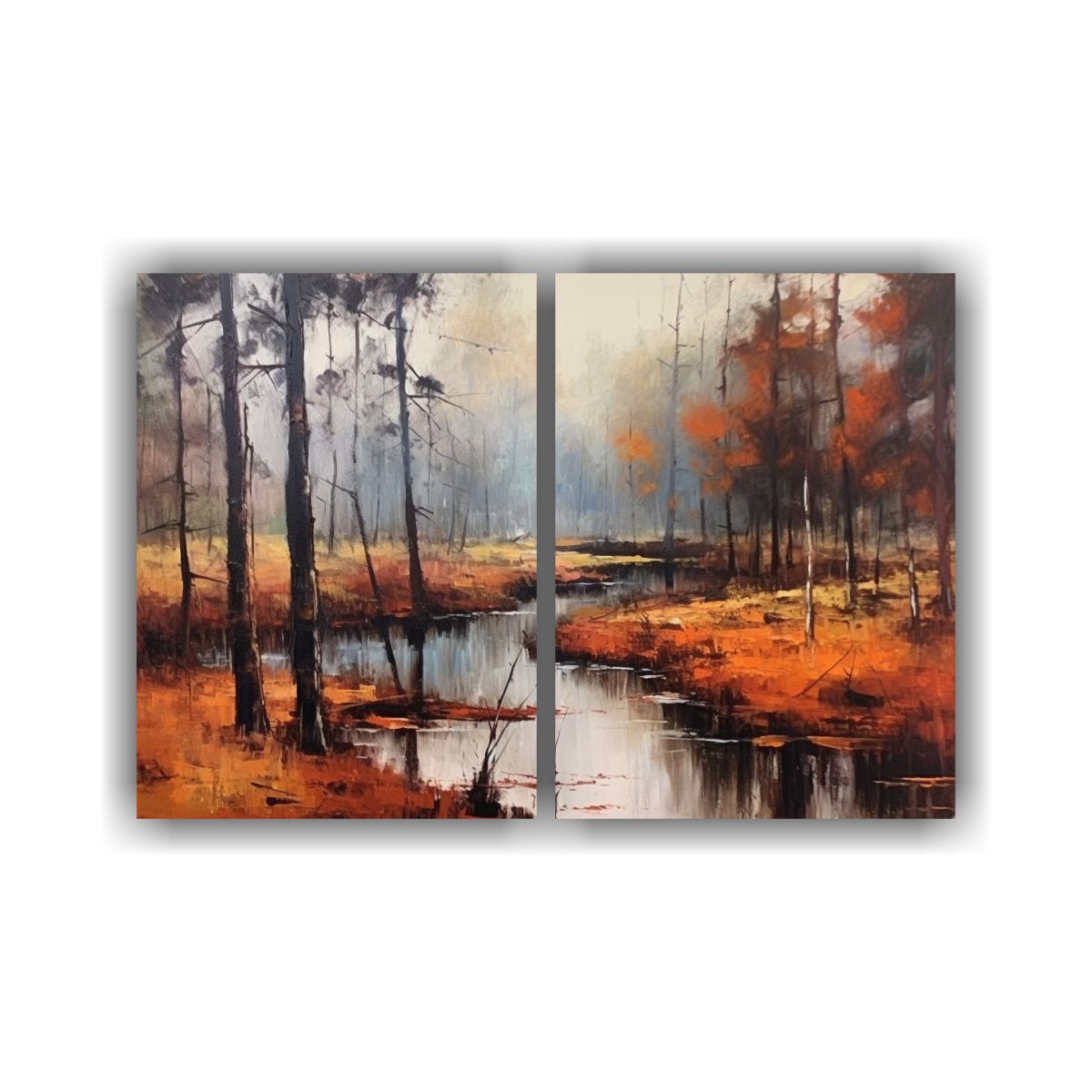 GENERICO - Cuadros De Pared Bosque Con Pequeño Lago 60x40 Cm