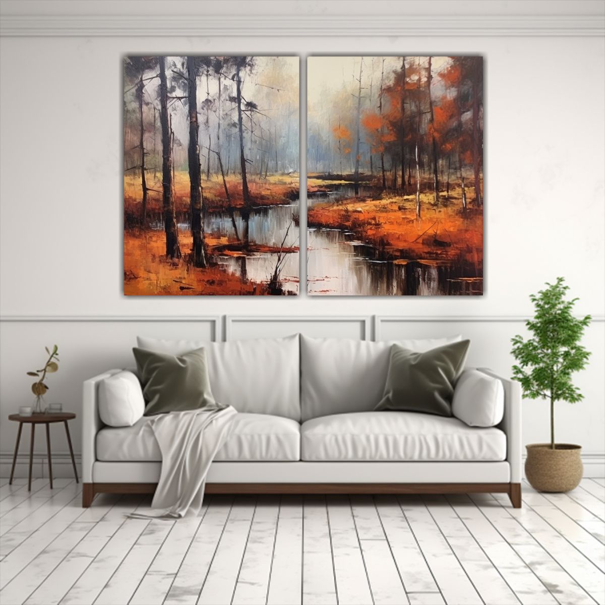 GENERICO - Cuadros De Pared Bosque Con Pequeño Lago 60x40 Cm