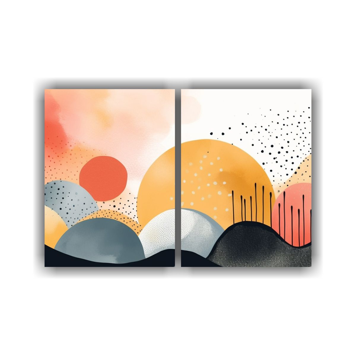 GENERICO - Cuadros Abstractos Acuarela Lienzo Minimalista 60x45 Cm