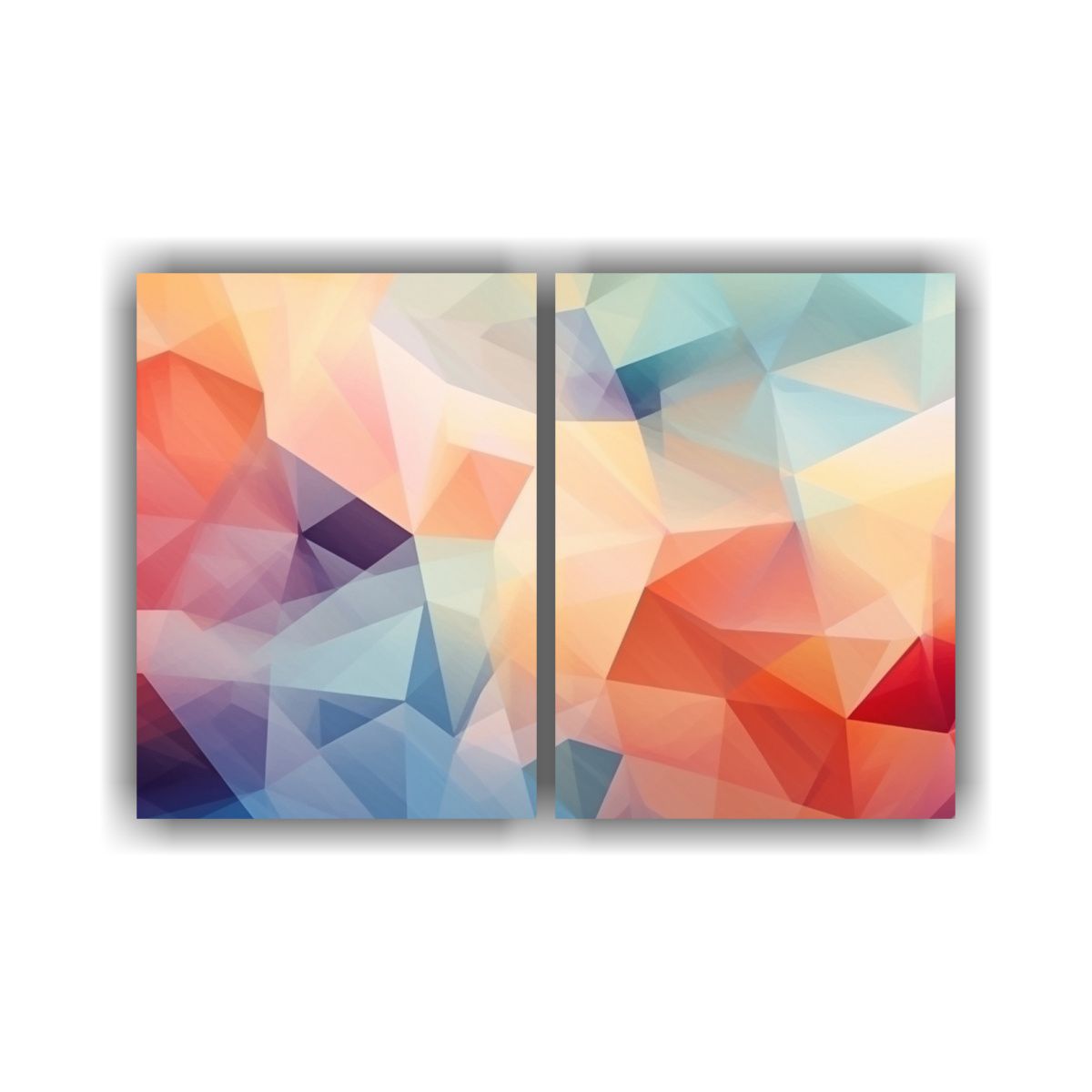 GENERICO - Cuadros Tela Geométricos Colores Pastel En 60x40 Cm