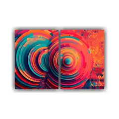 GENERICO - Pinturas Decorativas Opart De Formas Círculo Y 60x40 Cm