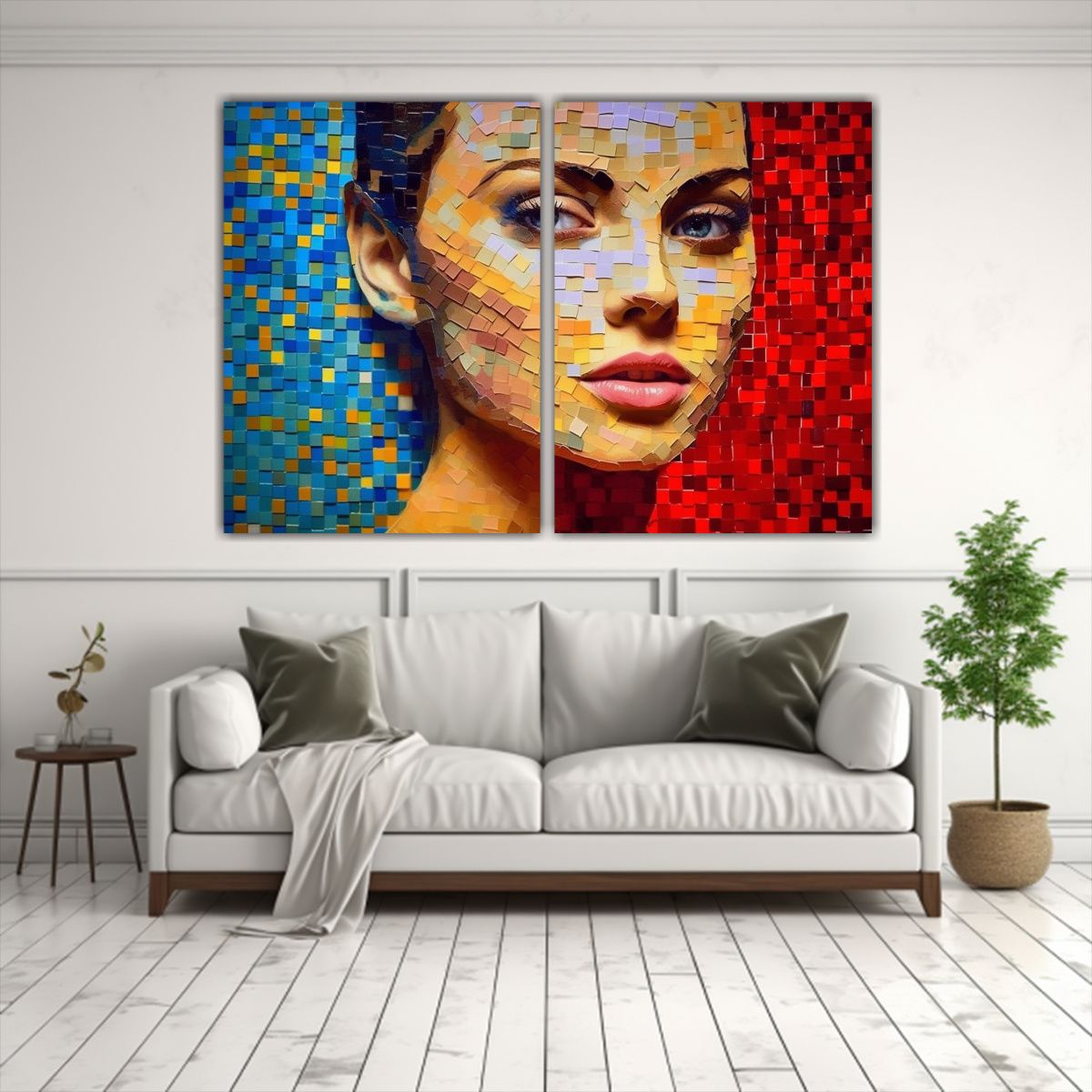 GENERICO - Arte Mujer Retrato Forma Elegante Varios Colores 60x40 Cm