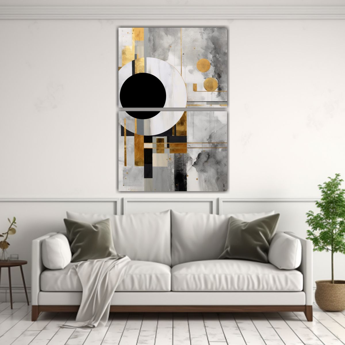 GENERICO - Dos Lienzos Con Forma Y Colores Completos 40x60 Cm