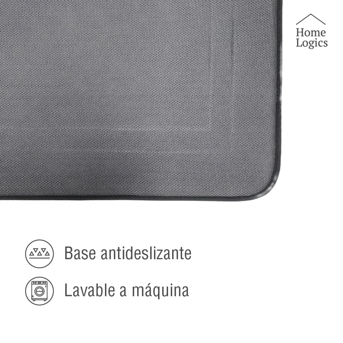 HOME LOGICS - Alfombra Baño Memory Foam Dark Grey 50 x 80 cm Home Logics 1 un