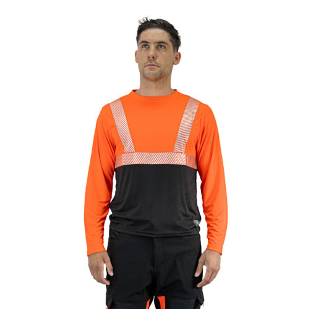 HARDWORK - Polera Reflectiva HW Naranjo Fluor Manga Larga