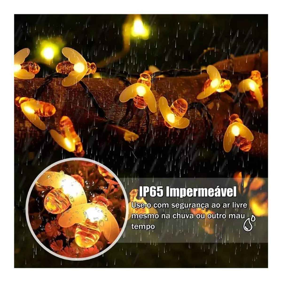 GENERICO - Guirnalda Solar 30 LED Luces De Abejas