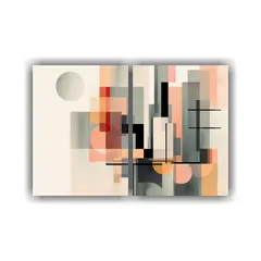 GENERICO - Conjunto De 2 Obras De Pared Abstractas Duraderas 60x45 Cm