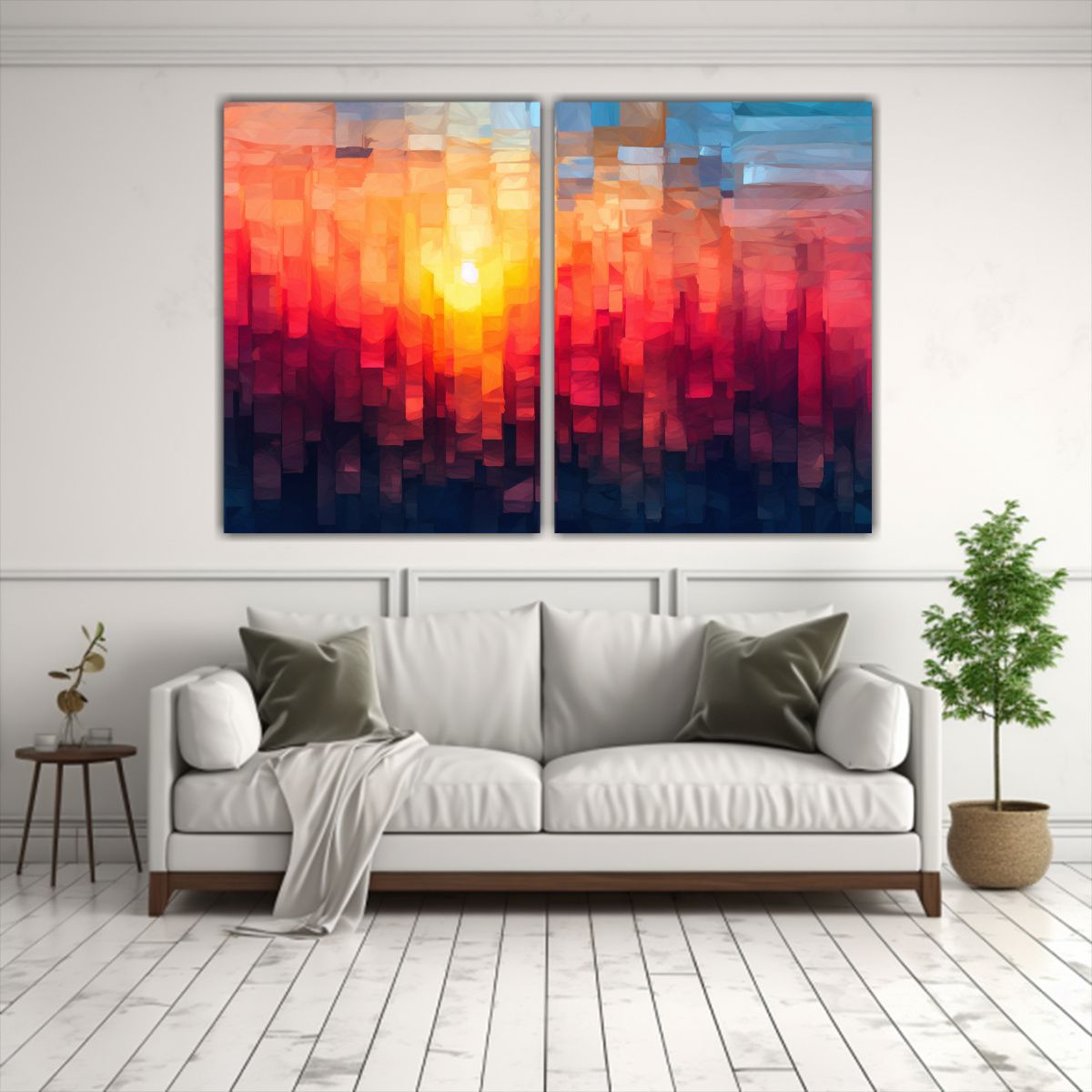 GENERICO - Pinturas De Decoración Con Abstracto Atardecer 60x45 Cm