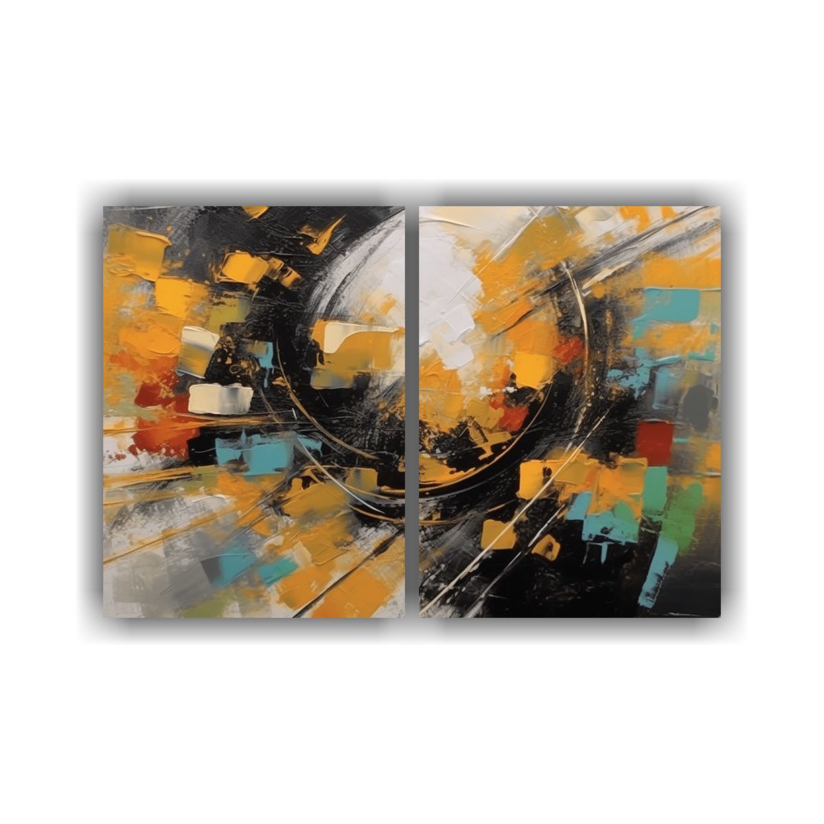 GENERICO - Cuadro Decorativo Económico Con Cuadroes En 60x40 Cm