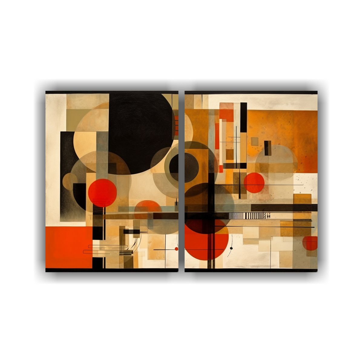 GENERICO - Pintura Abstracta Con Geometría Moderna Para 60x45 Cm