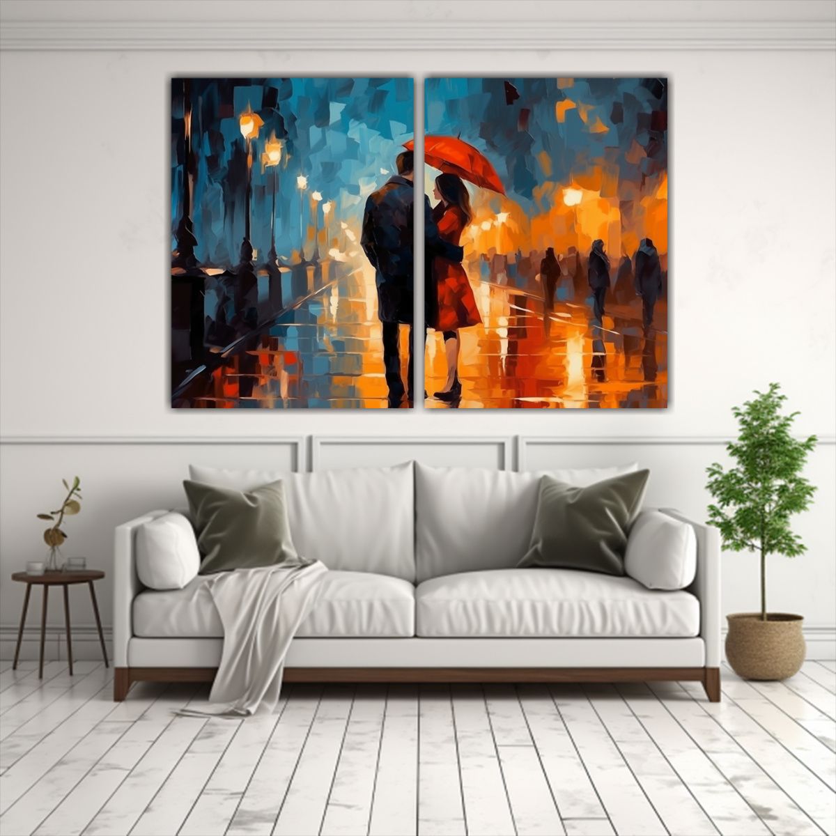 GENERICO - Pintura En Rojo Y Negro De Persona En Ciudad 60x45 Cm