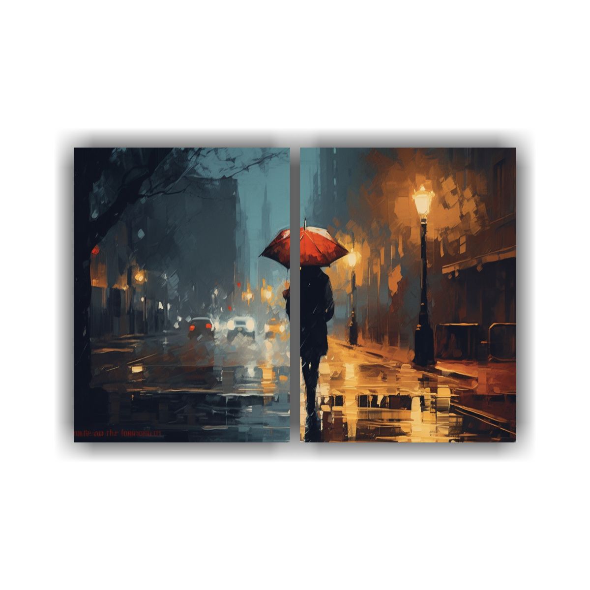 GENERICO - Cuadro Hermoso Colorido Bajo La Lluvia Farol 60x45 Cm