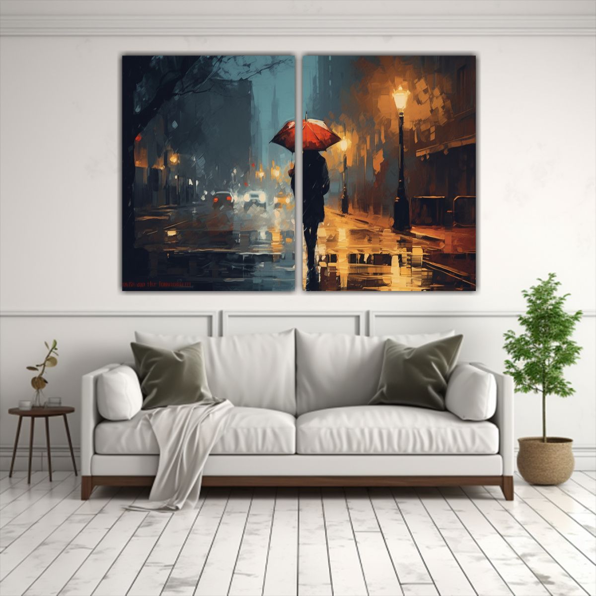 GENERICO - Cuadro Hermoso Colorido Bajo La Lluvia Farol 60x45 Cm