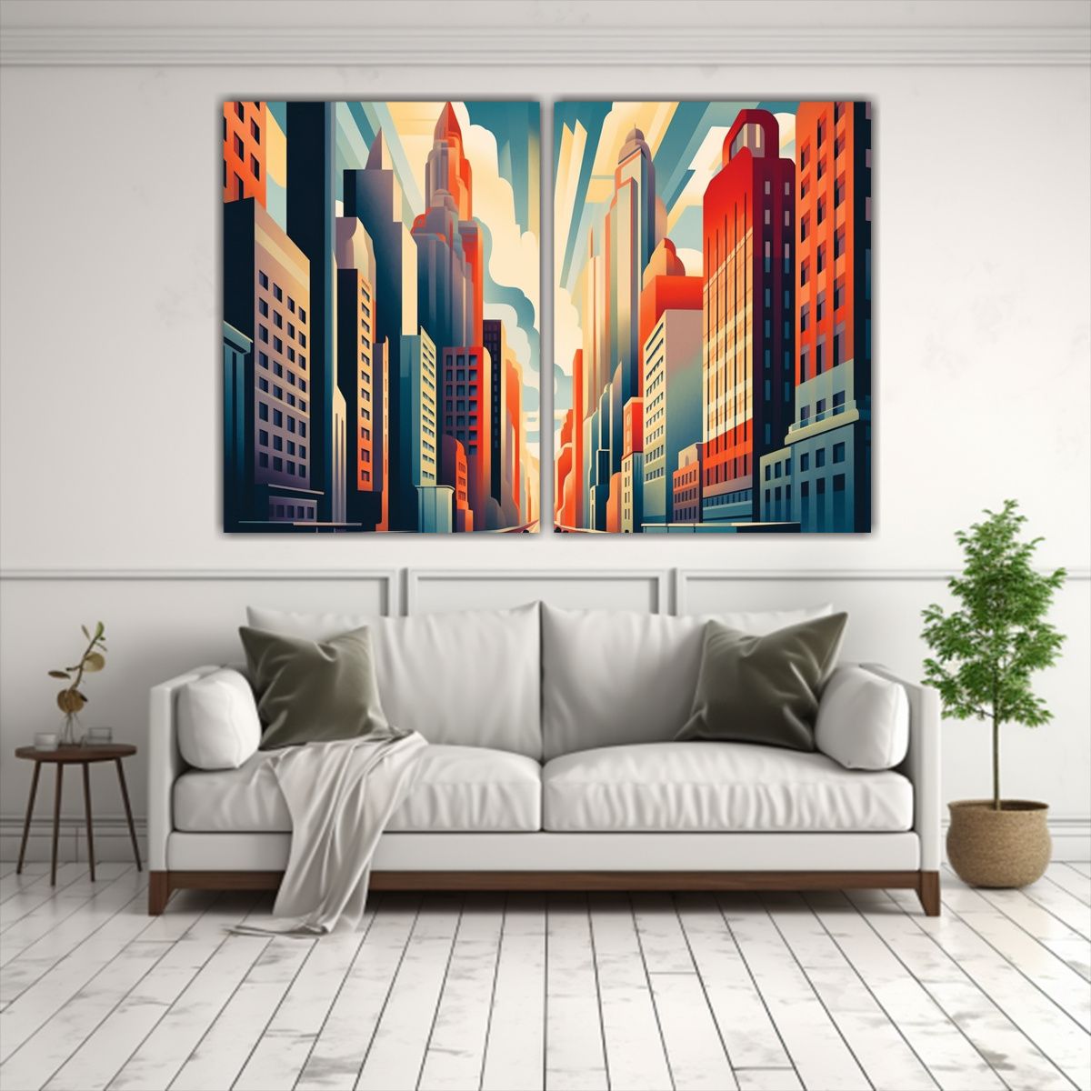 GENERICO - Pinturas Vintage Belleza Natural Paisaje Urbano 60x45 Cm