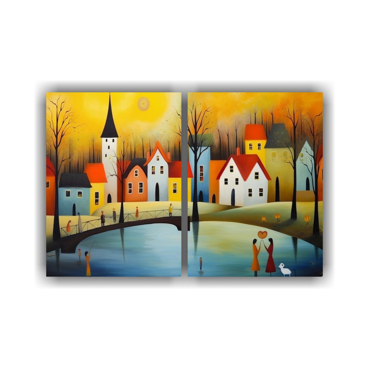 GENERICO - Pintura Horizontal Ciudad Intensa Por Iwona 60x45 Cm