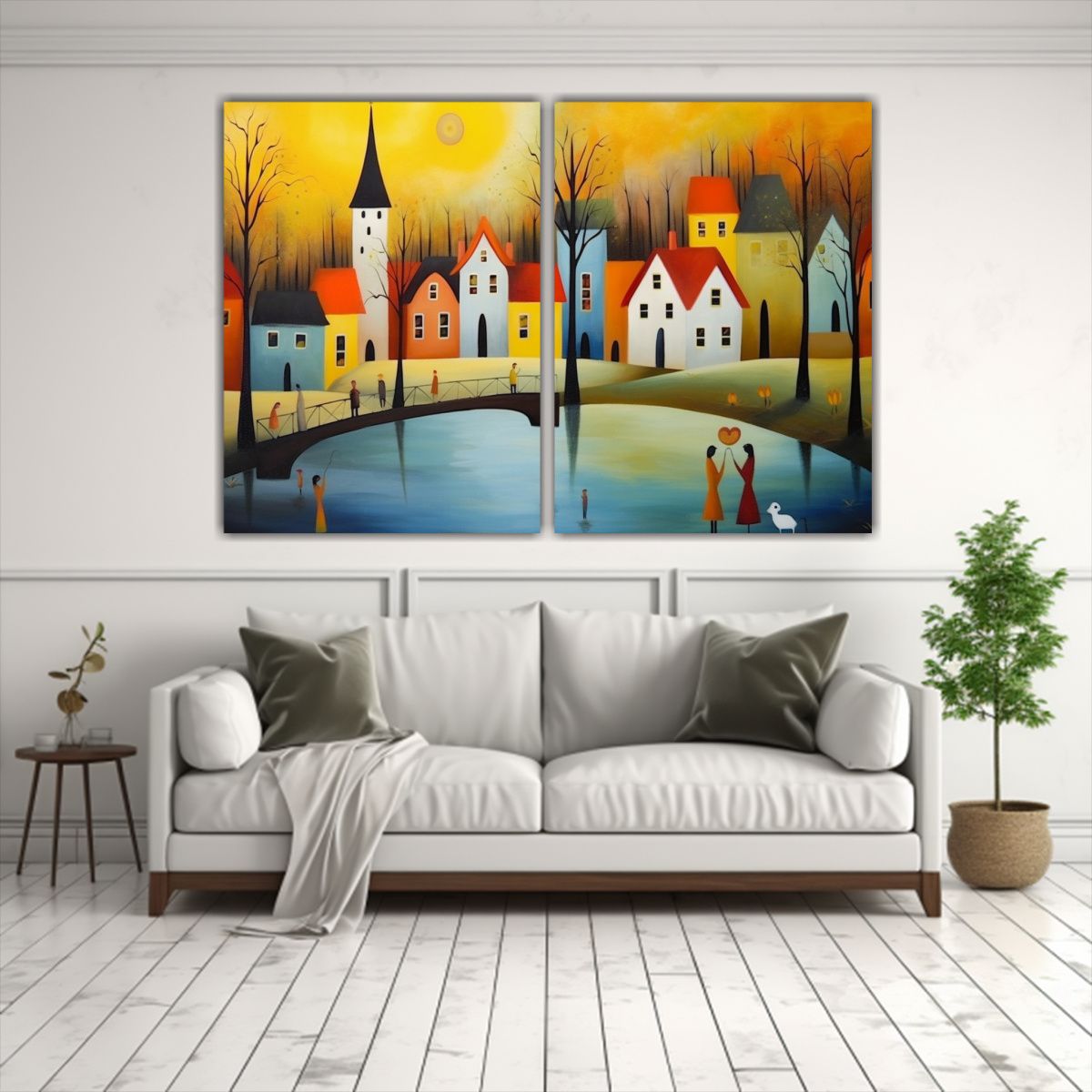 GENERICO - Pintura Horizontal Ciudad Intensa Por Iwona 60x45 Cm
